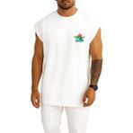 Bahriyeli Collection Oversize Bulbasaur Cep Baskılı Atlet - Beyaz - XL