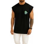 Bahriyeli Collection Oversize Bulbasaur Wikia Cep Baskılı Atlet - Siyah - XL