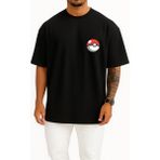 Bahriyeli Collection Oversize Bulbasaur Wikia Cep ve Sırt Tasarımlı Unisex T-Shirt - Siyah