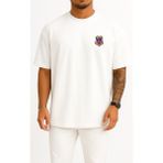 Bahriyeli Collection Oversize Ceza ve Tevkifevleri Genel Müdürlüğü Cep ve Sırt Tasarımlı Unisex T-Shirt - Beyaz