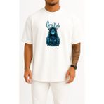 Bahriyeli Collection Oversize Corpse Bride Çizgi Film Göğüs Baskılı Unisex T-Shirt - Beyaz - XL