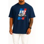 Bahriyeli Collection Oversize E92 Bmw M3 Araba Göğüs Baskılı Unisex T-Shirt - Lacivert - XL