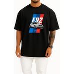 Bahriyeli Collection Oversize E92 Bmw M3 Araba Göğüs Baskılı Unisex T-Shirt - Siyah - XL