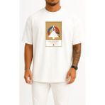 Bahriyeli Collection Oversize Eurofighter Typhoon Türk Hava Kuvvetleri Göğüs Tasarımlı Unisex T-Shirt - Beyaz - XL