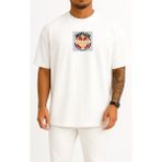 Bahriyeli Collection Oversize Johnny Bravo Gym Salonu Göğüs Baskılı Unisex T-Shirt - Beyaz - XL
