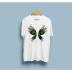 Bahriyeli Collection Oversize Kelebek Kanadı Tasarım Unisex T-Shirt - Beyaz