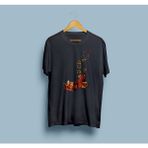 Bahriyeli Collection Oversize Keman Tasarım Unisex T-Shirt - Siyah