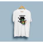 Bahriyeli Collection Oversize Minecraft Tasarımlı T-Shirt - XL - Beyaz