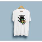 Bahriyeli Collection Oversize Minecraft Tasarımlı Unisex T-Shirt - XL - Beyaz