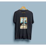 Bahriyeli Collection Oversize Mistik Kediler Tarot Kart Baskılı Unisex T-Shirt - Siyah