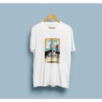 Bahriyeli Collection Oversize Mistik Kediler Tarot Kart Baskılı Unisex T-Shirt - XL - Beyaz