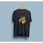 Bahriyeli Collection Oversize Shrek Baskılı Tasarım Unisex T-Shirt - XL - Siyah