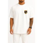 Bahriyeli Collection Oversize Solotürk F16 Gösteri Ekibi Cep ve Sırt Tasarımlı Unisex T-Shirt - Beyaz