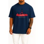 Bahriyeli Collection Oversize Ss Bandırma Mustafa Kemal'in Samsun'a Çıkışı Göğüs Tasarımlı Unisex T-Shirt - Lacivert