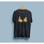 Bahriyeli Collection Oversize Sünger Bob Kareşort ve Patrick Yıldız Unisex T-Shirt - Siyah