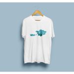 Bahriyeli Collection Oversize Türk Dünyası Haritası Turan Devletleri Baskılı Unisex T-Shirt - Beyaz