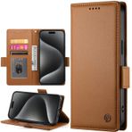 BaiFu 1+OnePlus Nord CE4 Lite 5G Kılıf Deri Cüzdan Destek Çubuğu Manyetik Kapatma Kart Yuvaları 1+OnePlus Nord CE4 Lite 5G için Saklama Kapağı-Kahverengi