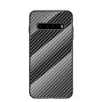 BaiFu LG V60 ThinQ 5G/LG G9 Kılıf Karbon fiber Şeffaf Temperli Cam Kapak Kılıf LG V60 ThinQ 5G/LG G9 ile Uyumlu (Siyah)