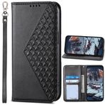 BaiFu Motorola Edge 20 Lite için Manyetik Kılıf, Kart Tutucu Yuvalı Üç Boyutlu Kafes Kılıf Destek Çubuğu Motorola Edge 20 Lite Kapak-09