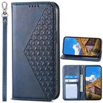BaiFu Oppo Reno4 Lite için Manyetik Kılıf, Kart Tutucu Yuvalı Üç Boyutlu Örgü Kılıf Destek Çubuğu Oppo Reno4 Lite Kapak-08
