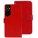BaiFu Tecno Pova Neo 2/LG6N Premium PU Deri Telefon Kılıfı Telefon Koruyucu Kılıf Manyetik Kapaklı Cüzdan Kapak, Tecno Pova Neo 2/LG6N ile Uyumlu, Kırmızı