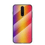 BaiFu Xiaomi Redmi K30 5G Kılıfı Karbon fiber Şeffaf Temperli Cam Kapak Kılıf Xiaomi Redmi K30 5G ile Uyumlu (Altın Elyaf)