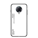 BaiFu Xiaomi Redmi K30 Pro Zoom için Çok Renkli Kılıf Degrade Şeffaf Temperli Cam Kapak Kılıf Xiaomi Redmi K30 Pro Zoom ile Uyumlu (Beyaz)