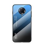 BaiFu Xiaomi Redmi K30 Pro Zoom için Çok Renkli Kılıf Degrade Şeffaf Temperli Cam Kapak Kılıf Xiaomi Redmi K30 Pro Zoom ile Uyumlu (Mavi)