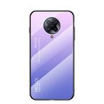 BaiFu Xiaomi Redmi K30 Pro Zoom için Çok Renkli Kılıf Degrade Şeffaf Temperli Cam Kapak Kılıf Xiaomi Redmi K30 Pro Zoom ile Uyumlu (Pembe mor)