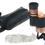 Baıgısh 6x24 Askeri Tarzı Pirinç ve Deri Kaplamalı Deri Çantalı Monocular Dürbün