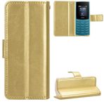 BAILI Nokia 105 2G 2023 ile Uyumlu Deri Telefon Kılıfı, Kredi Kartı Yuvalı ve Kapaklı Stantlı Cüzdan Manyetik Kapak, Altın