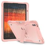 BAISRKE iPad Air 13 M2 2024 için Kılıf, Standlı Tablet Kılıfı + Kalem Tutucu, Ağır Hizmet Tipi Sağlam Tam Gövde, Hibrit, Darbeye Dayanıklı Düşmeye Karşı Koruma Kılıfı - Pembe Altın