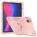 BAISRKE iPad Pro 13 inç M4 2024 (7. Nesil) için Kılıf, Standlı Tablet Kılıfı + Kalem Tutucu, Ağır Hizmet Tipi Sağlam Tam Gövde, Hibrit, Darbeye Dayanıklı Düşmeye Karşı Koruma Kılıfı - Pembe Altın