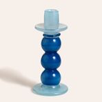 Baıta Mavi - Lacıvert Cam Şamdan 10.5x10.5x24 Cm