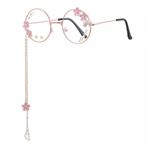 BAJIE Güneş Gözlüğü Sevimli Sakura Kanat Kolye Şeffaf Optik Gözlük Çerçeve Bayanlar Yuvarlak Kız Gotik El Yapımı Gözlük Yay Cam Oculos Gafas