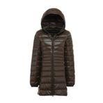 BAJIE Kadın şişme ceket Aşağı Parka Yeni Kış Şişme Ceket Kadın Uzun Beyaz Ördek Tüyü Ceket Dış Giyim Ultra Hafif Kapüşonlu İnce Şapka Kaban 6XL 7XL