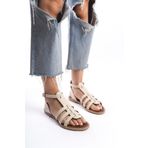 Bak Store Bej Gladyatör Kadın Bodrum Sandalet