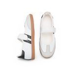 Bak Store Beyaz Siyah Spor Babet Cırtlı Düz Taban Retro Sneaker Kadın Ayakkabı