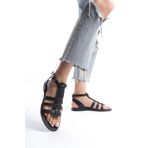 Bak Store Siyah Gladyatör Kadın Bodrum Sandalet