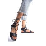 Bak Store Siyah İpli Gladyatör Kadın Bodrum Sandalet