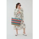 bakacstore Kadın Deniz Plaj Çantası Çok Renkli Fermuarlı Yumuşak Saplı New Season