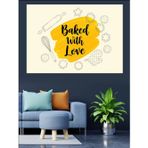 "Baked With Love" Yazısı Dekoratif Kanvas - Mdf Ahşap Tablo