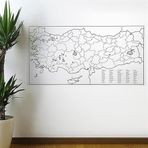 BakGelAl Yazılabilir Dilsiz Türkiye Haritası Manyetik Duvar Stickerı 110 x 56 cm