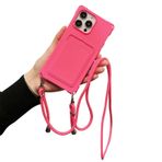 Bakicey Cep telefonu zinciri kılıf iPhone XS için kart bölmeli cep telefonu kılıfı likit silikon kılıf bant kart yuvalı darbeye dayanıklı koruyucu kılıf kordonlu kordonlu kılıf iPhone XS için, gül