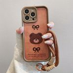 Bakicey iPhone 12 Pro cep telefonu zinciri kılıfı, leopar dövme desenli TPU koruyucu kılıf, sevimli bileklik, kız çocukları için, çizilmeye karşı dayanıklı, darbeye dayanıklı, asma halatlı kapak