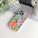 Bakicey iPhone 13 Pro için Cep Telefonu Kılıfı, Estetik Yağlı Boya Tablo Çiçekler Dalga Koruyucu Kılıf Mavi Işık TPU Kılıf Birden Fazla Desen Sevimli Darbeye Dayanıklı Kılıf iPhone 13 Pro için, Yeşil