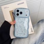 Bakicey iPhone 15 (6,1 inç) için cep telefonu kılıfı, parıltılı kılıf, şeffaf, dalgalar, kıvırcık, parlak yıldızlar, desenli, yumuşak TPU koruyucu kılıf, hafif, darbeye dayanıklı, kadınlar ve kızlar
