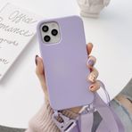 Bakicey iPhone 15 Plus için Cep Telefonu Zinciri Kılıf, Kolye Cep Telefonu Kılıfı Naylon Omuz Askısı Likit Silikon Kılıf Asmak için Kordonlu Koruyucu Kılıf Şık Bant Kılıf iPhone 15 Plus için, Açık Mor