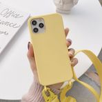 Bakicey iPhone 15 Plus için Cep Telefonu Zinciri Kılıf, Kolye Cep Telefonu Kılıfı Naylon Omuz Askısı Likit Silikon Kılıf Asmak için Kordonlu Koruyucu Kılıf Şık Bant Kılıf iPhone 15 Plus için, Sarı