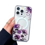 Bakicey iPhone 16 Pro 6,3 inç için manyetik cep telefonu kılıfı, şeffaf kılıf, estetik çiçek desenli tasarım, yumuşak silikon TPU ince darbeye dayanıklı koruyucu kılıf, kız çocukları ve kadınlar için
